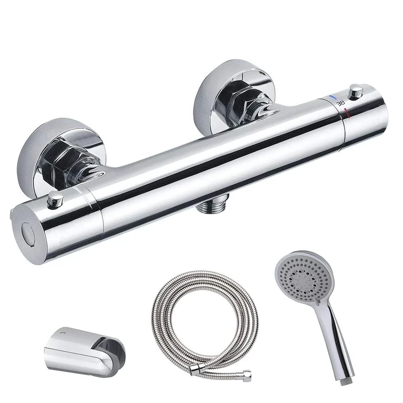 Kibath 471351 Ortega Thermostatic Shower Tap, Chrome Gloss