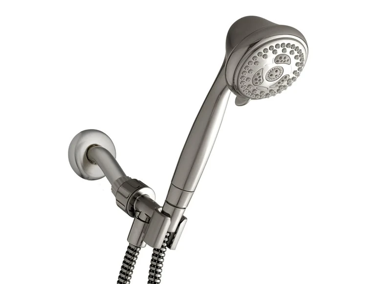 Waterpik 6-Mode Hand Held Shower Head Power Spray with 5-Foot Hose, Brushed Nickel Finish, DIY Easy Installation, NSC-659E