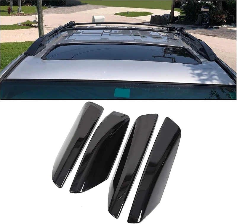 ECOTRIC 4Pcs Black Roof Rack Rail End Bar Cover Cap Shell Protection Replace for 2003-2009 4Runner SW4 N210 - Image 1