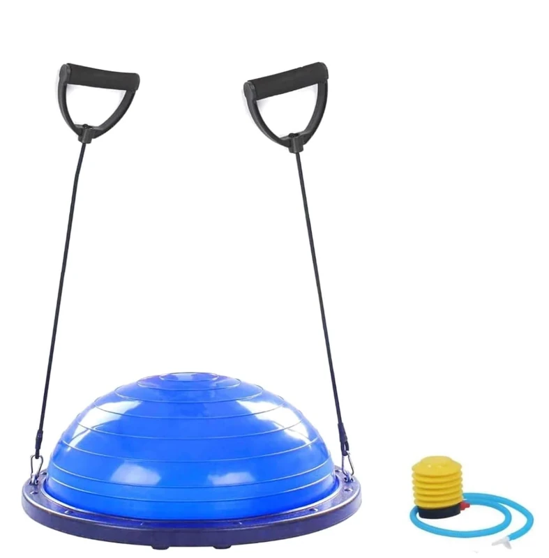 FFitness , Half Ball With Rope Unisex Adult, Blue (Blue), One Size