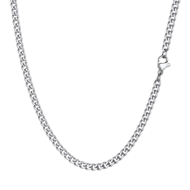 PROSTEEL Stainless Steel Necklace 3mm 20 inch Cuban Link Chain Neck Chain for Men and Women Jewelry