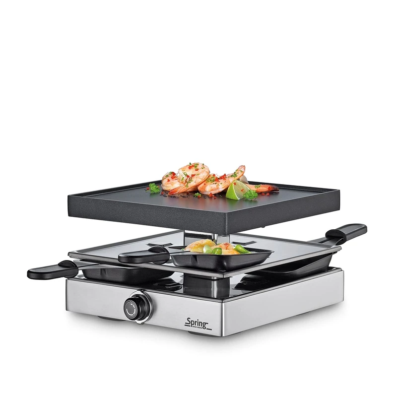Spring Raclette with aluminium grill plate, KP3267290001, raclette with aluminium grill plate, silver, one size