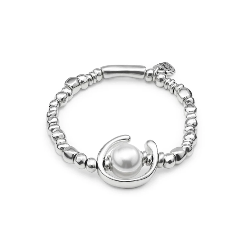 Bracelet of Alloy of Metal Plated in Silver of Sterling with Perla.- Min Perimeter 17,5