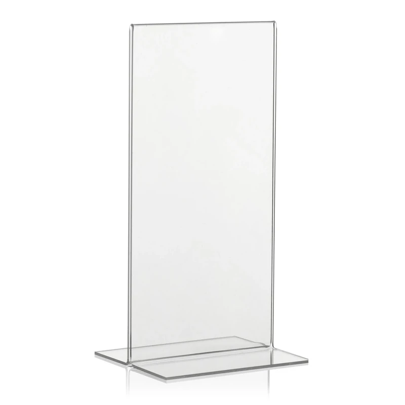 VITAdisplays Advertising Stands T-Stand DIN Long DL Transparent Made of Original Plexiglas Pack of 10