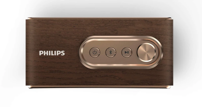 Philips Portable Bluetooth Speaker VS300/00 Portable Bluetooth Speaker (Bluetooth, 10 Hours’ Battery Life, Powerful Sound, Rich Bass, 3.5-mm Audio-In, 4 W) Brown - Image 1