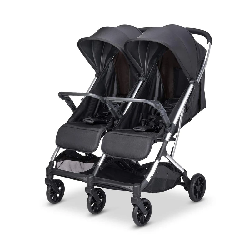 Babify Twin Air Twin Buggy, Lightweight and Compact, Approved up to 22 kg, Soft Grey