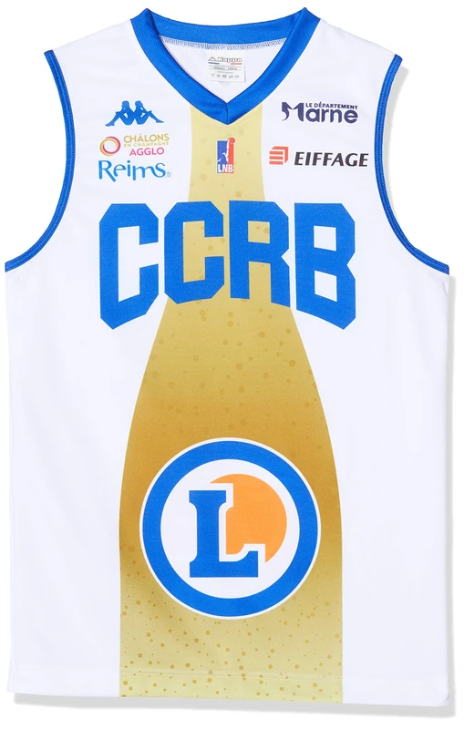 CCRB Reims Shawls Reims Official Home Jersey 2019-2020 Basketball Child, Children's, MAILLOT_DOM_CCRB, white, FR : XXS (Taille Fabricant : 10 ans)