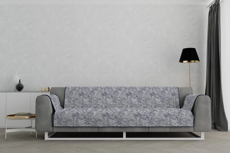 Italian Bed Linen “ Glamour” Anti-Slip Sofa Cover, Dark Blue, 4 Places