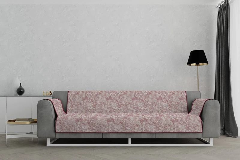 Italian Bed Linen “ Glamour” Anti-Slip Sofa Cover, Bordeaux, 4 Places