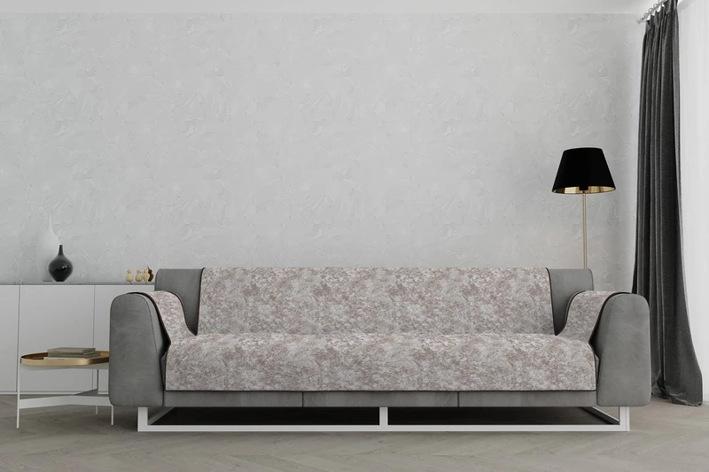Italian Bed Linen “ Glamour” Anti-Slip Sofa Cover, Brown, 4 Places
