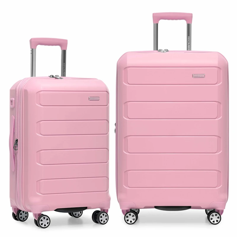 Traveler's Choice Pagosa Indestructible Hardshell Expandable Spinner Luggage, Pink, 2 Piece Set, Pagosa Indestructible Hardshell Expandable Spinner Luggage