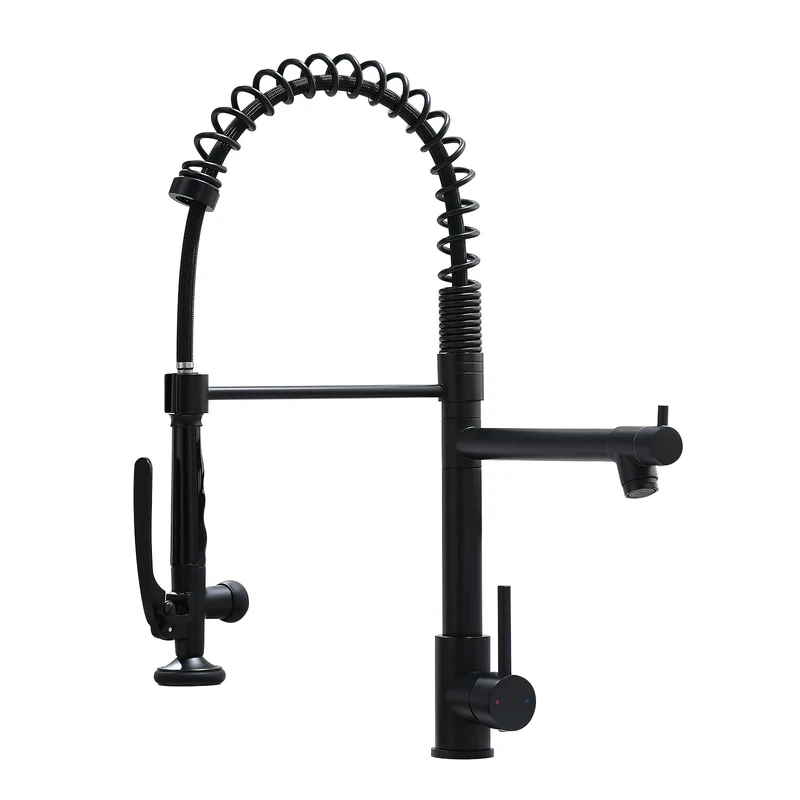 Fapully Black Kitchen Faucet,Commercial Pull Down Kitchen Sink Faucet with Sprayer