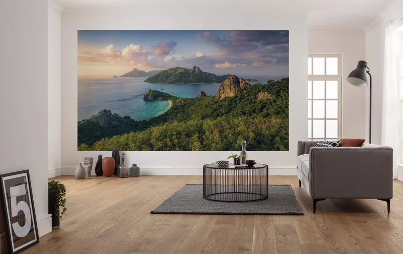 Komar SHX7-122 Non-Woven Photo Wallpaper Monkey Island XXL Decoration Nature Landscape Bedroom Living Room Office Hallway Size 350 x 200 cm (Width x Height)