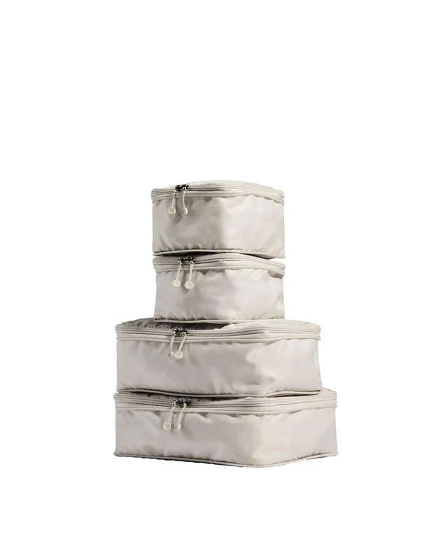 ANTLER - Compression Packing Cubes, Set of 4 Essential Packing Cubes for Suitcases and Backpacks - Holiday, Travel & Accessories Organiser, Easy Clothes and Shoe Storage - Taupe