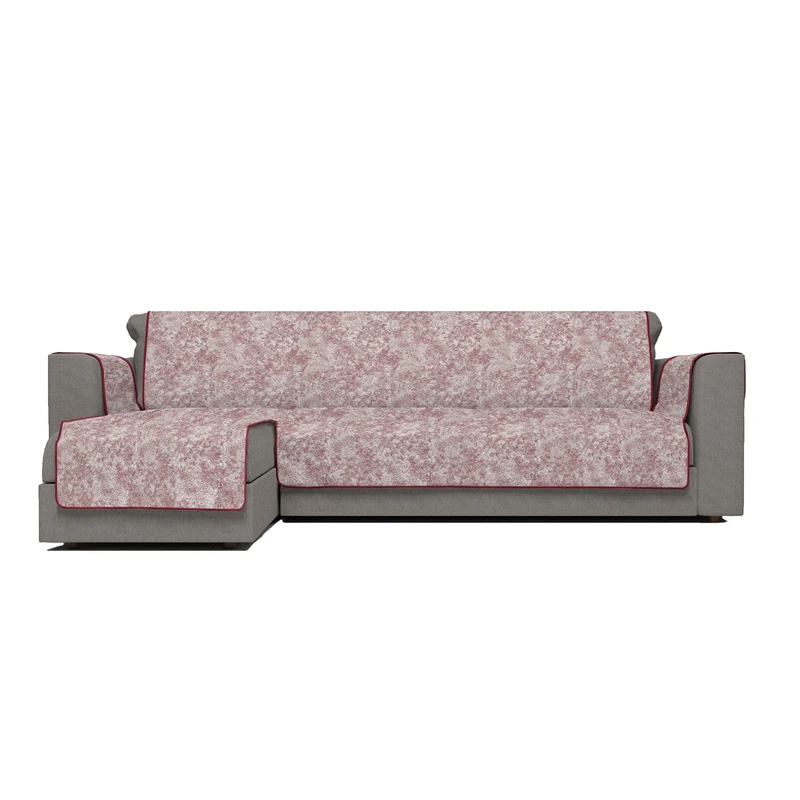 Italian Bed Linen “ Glamour” Anti-Slip Sofa Cover with Chaise-Longue Left, Bordeaux, 290cm - Image 1