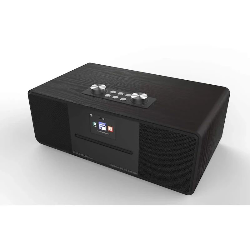 Albrecht DR 690 CD, DAB+/FM/Internet/CD, black wood housing, 2.8 inch colour display,