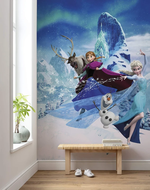 Komar Disney Fleece Photo Wallpaper Frozen Elsas Magic | Size: 200 x 280 cm (Width x Height), Width 50 cm | Wallpaper, Wall Picture, Decoration, Wall Hanging, Children's Room, Bedroom | DX4-014, Blue