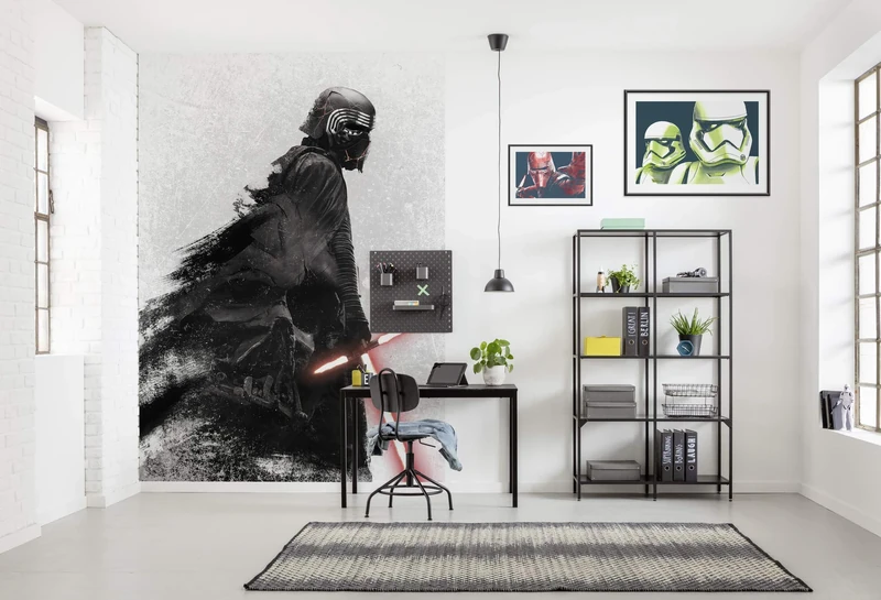 Komar Star Wars Fleece Photo Wallpaper, Fleece, Black, White, 200 x 280 cm (Breite x Höhe), Bahnbreite 50 cm