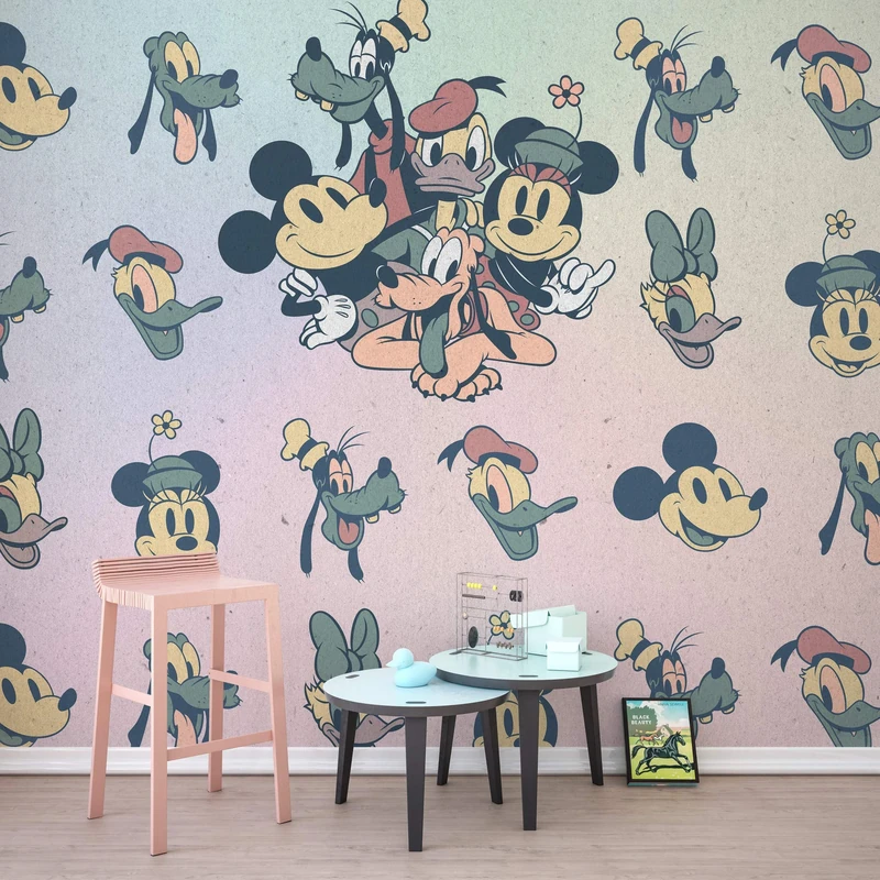 Komar Disney Fleece Photo Wallpaper Mickey Fab5 Size: 300 x 280 cm (Width x Height), Width 50 cm (Width x Height), Wall Mural, Decoration, Wall Covering, Children's Room, Bedroom DX6-023, Colourful