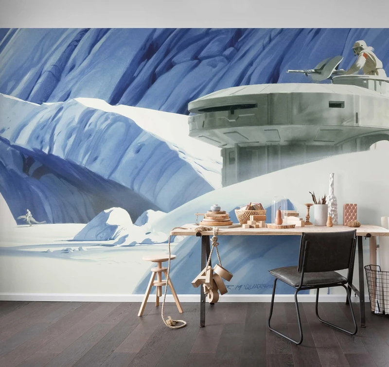 Komar Star Wars Fleece Photo Wallpaper, Fleece, Blue, White, 500 x 280 cm (Breite x Höhe), Bahnbreite 50 cm