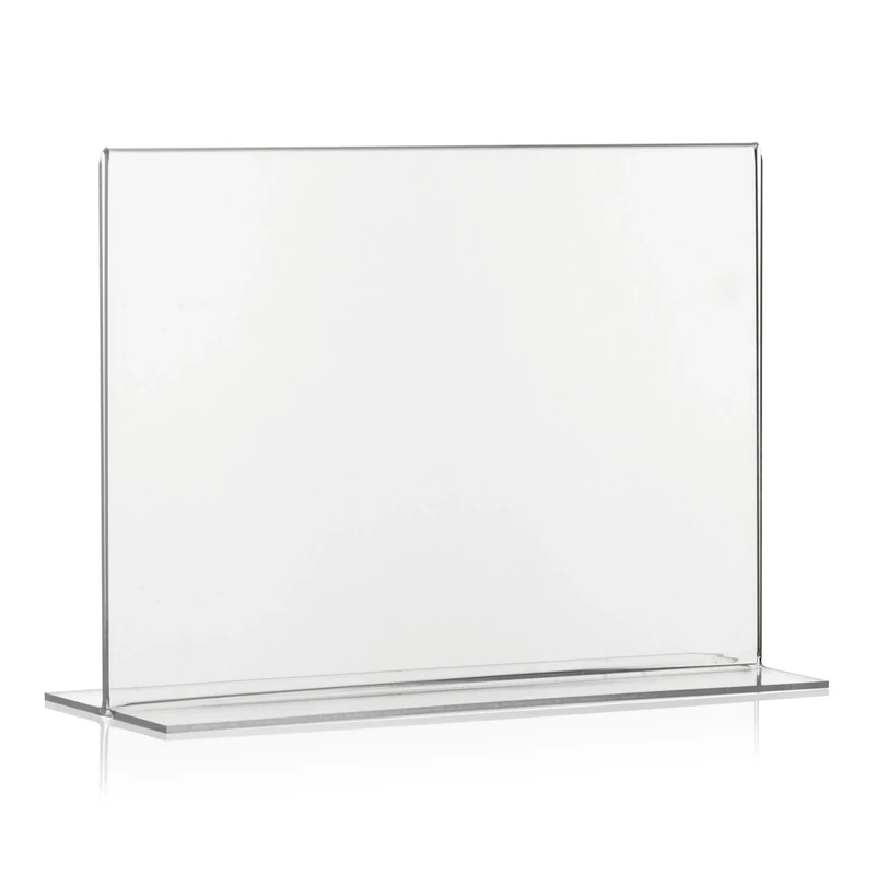 VITAdisplays Pack of 10 DIN A5 Landscape Advertising Stands, T-Stand, Table Stand Made of Original Plexiglas