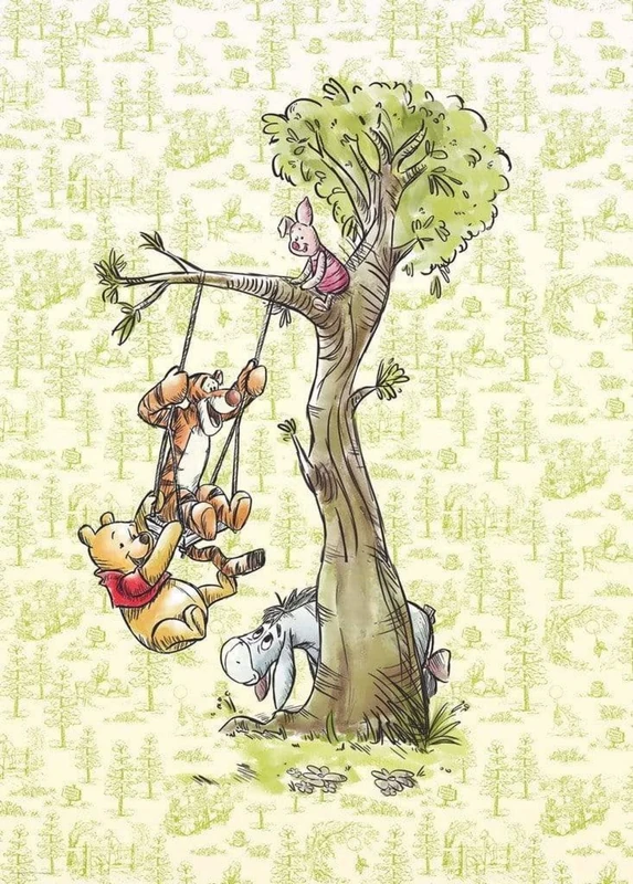Komar DX4-017 Fleece Photo Wallpaper Winnie The Pooh in The Wood Size: 200 x 280 cm (Width x Height), Rail Width 50 cm