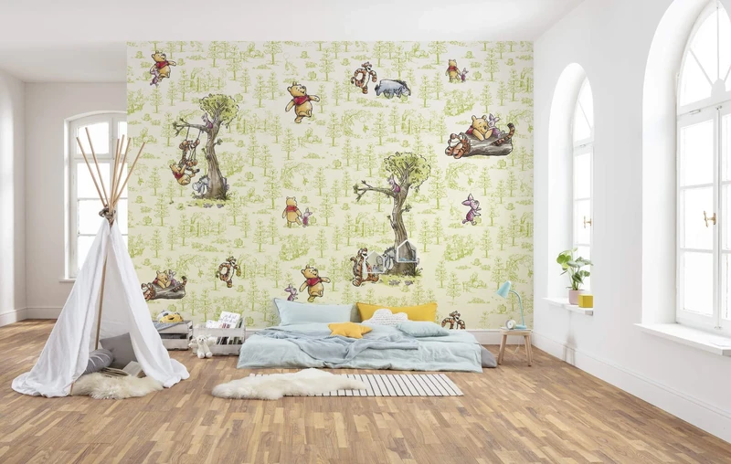 Komar Fleece Photo Wallpaper Winnie The Pooh, Fleece, Colourful, 300 x 280 cm (Breite x Höhe), Bahnbreite 50 cm