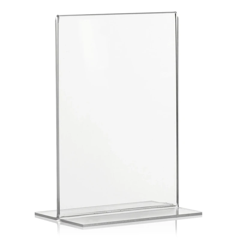 VITAdisplays Pack of 10 DIN A6 Advertising Stands, T-Stand, T-Stand in Portrait Format, Table Stand Made of Original Plexiglas