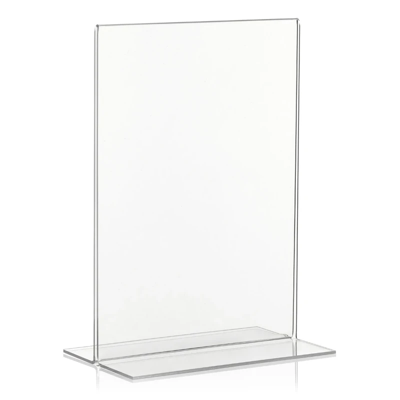 Pack of 10 VITAdisplays® DIN A5 Table Stands/Advertising Stands as T-Stand/T-Stand Made from Original PLEXIGLAS®