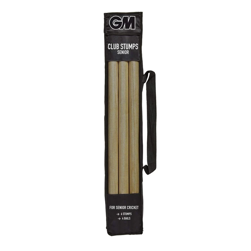 Gunn & Moore GM |- Cricket Wickets 6 Stumps & 4 Bails Set - Wood - Regulation Junior Height 27" - Carry Bag - Natural