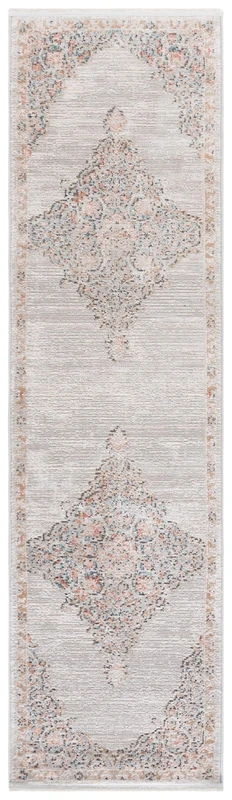 Safavieh Shivan Collection Contemporary Rug for Living Room Dining Room Bedroom Short Pile Grey and Rose 26 x 96 Inch