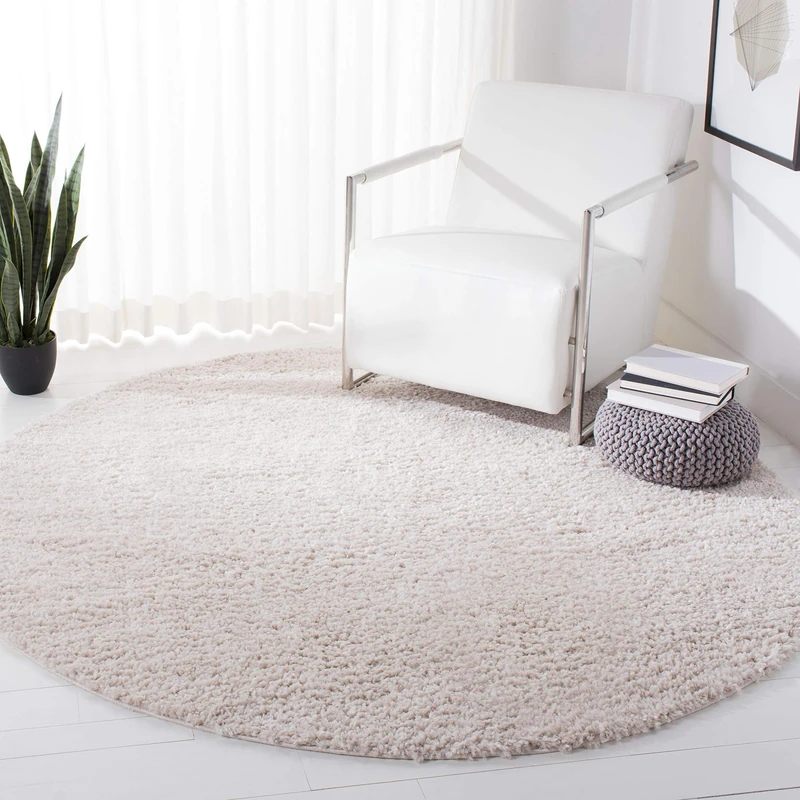 Safavieh Shag Rug for Living Room, Dining Room, Bedroom - August Shag Collection, Short Pile, in Beige, 101 X 159 cm