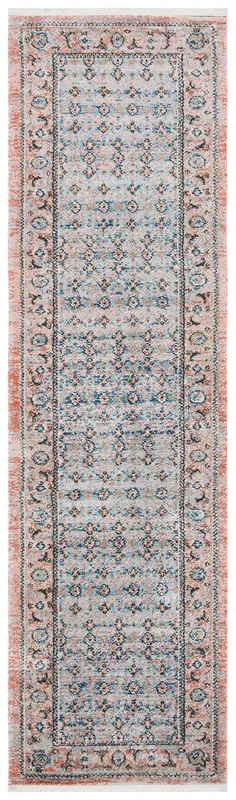 Safavieh Shivan Collection Contemporary Rug for Living Room Dining Room Bedroom Short Pile Blue and Rose 26 x 96 Inch