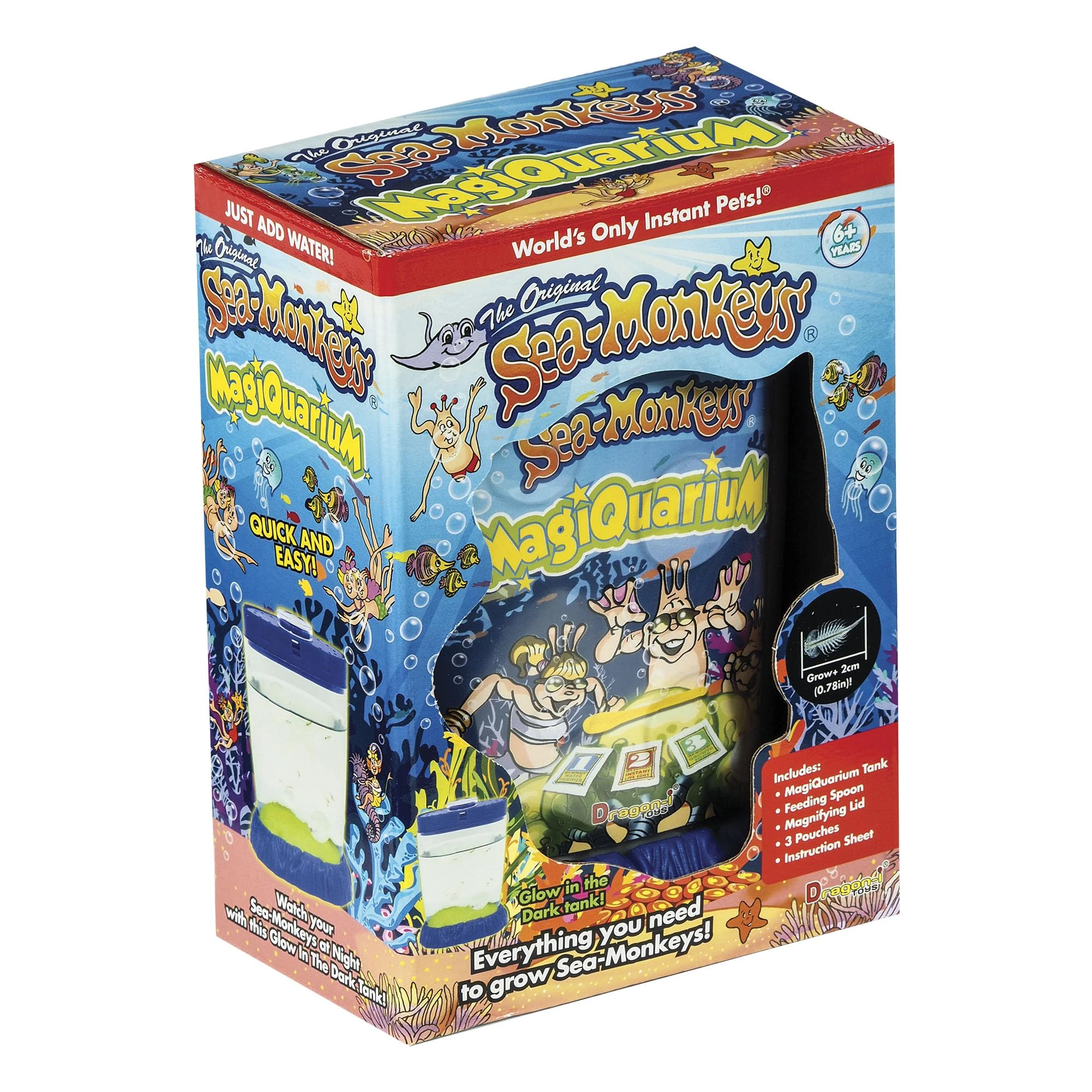 Sea-Monkeys Magiquarium - World's Easiest, No-Mess Pet - Grow Your Own Pet in a Light-Up Aquarium - Ages 6 and Up - One Kit