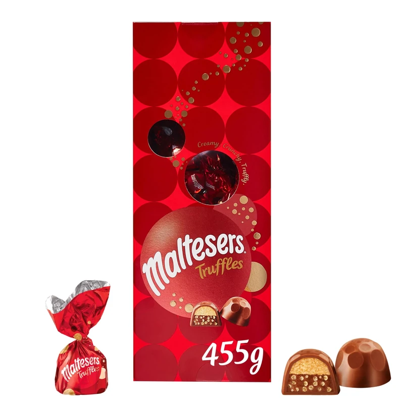 Maltesers Chocolate Truffles Gift Box, Milk Chocolate gift, Honeycomb & Truffle filling, 455g, Ideal Chocolate Selection Box for Gifts, Snacks and Sharing