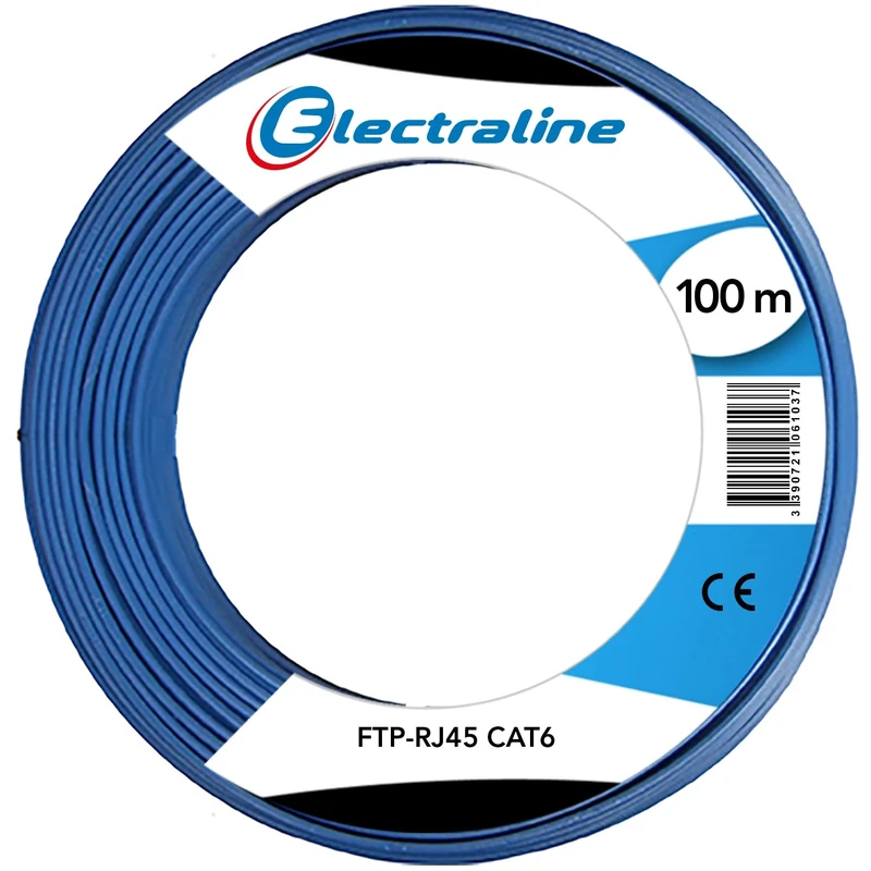Electraline 106103 Ethernet Network Cable Crown FTP-RJ45 CAT6 100 m Blue - Image 1