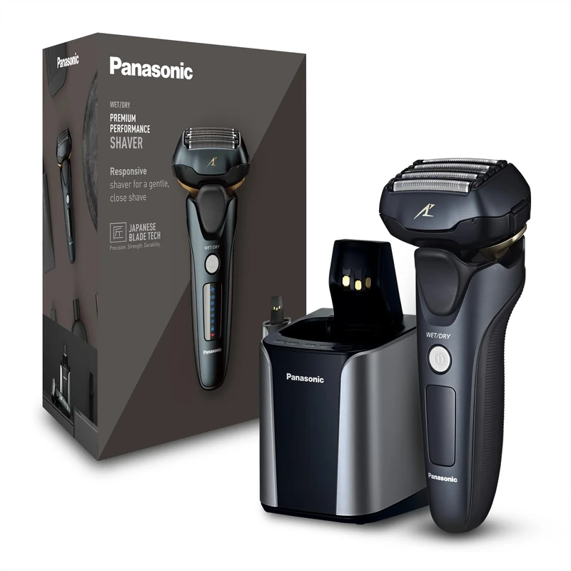 Panasonic Series 800 ES-LV97 5-Blade Wet and Dry Electric Shaver for Men, Rechargeable, Responsive Beard Sensor, Multi-Flex 16D Head, Auto Cleaning, Charging Stand, Gift for men (2 pin UK plug) - Image 1