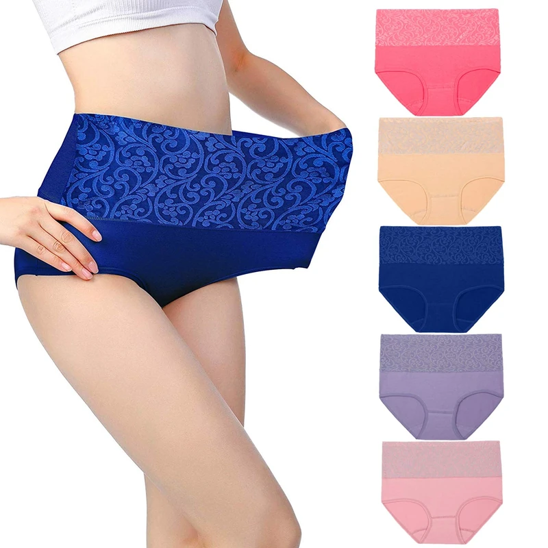 Fulyou Women's High Waist Tummy Control Cotton Briefs - Soft Stretch