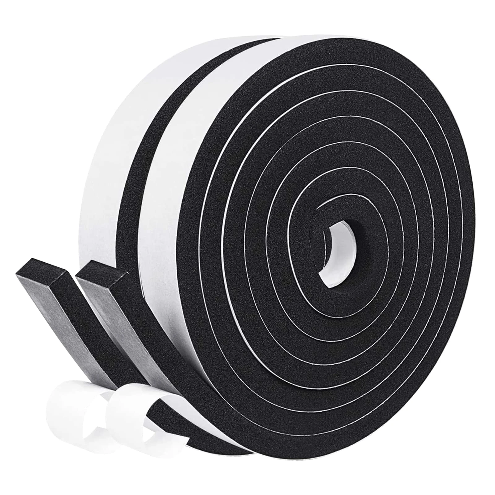 fowong Window Insulation Tape, 2 Rolls 20 mm(W) x 8 mm(T) Total 4M Long, Draught Excluder for Windows, Insulation Tape for Windows and Doors, Soundproof, Anti-Collision, Black
