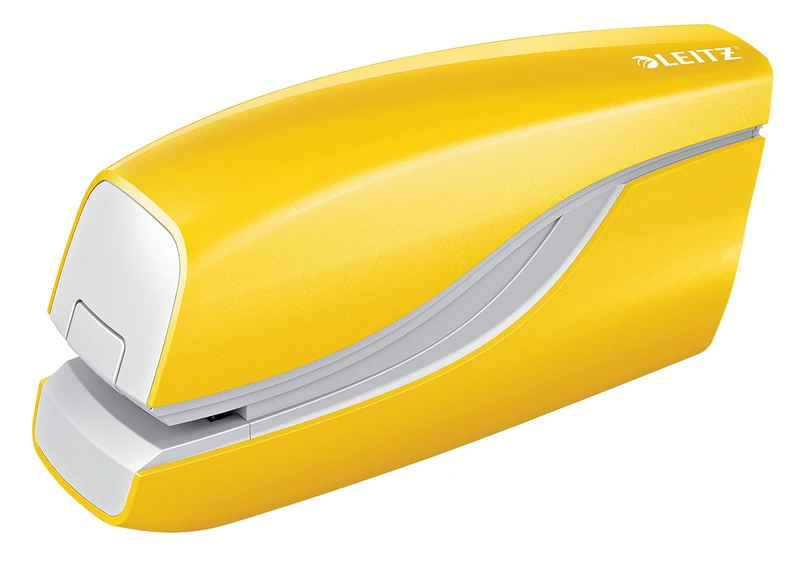 Leitz Electric Stapler, 10 Sheet Capacity, Battery Powered, WOW Range, 55661016 - Yellow