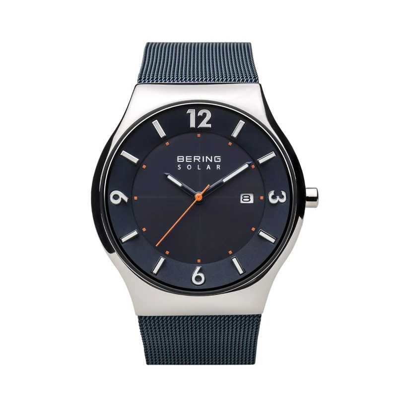 BERING Men's Solar Analog Watch - Blue Dial 14440-307
