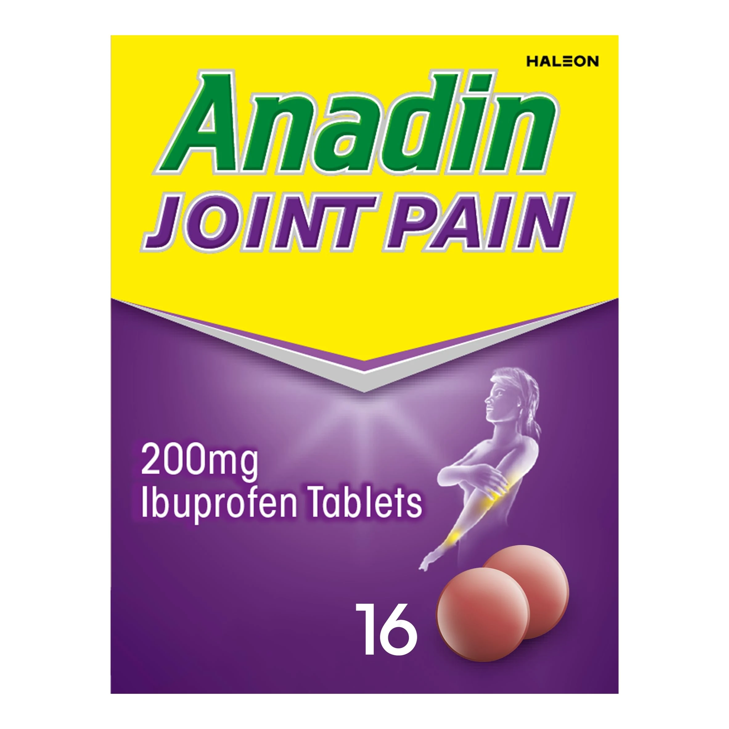 Anadin Joint Pain Relief Tablets, Ibuprofen Tablets - Pack of 16
