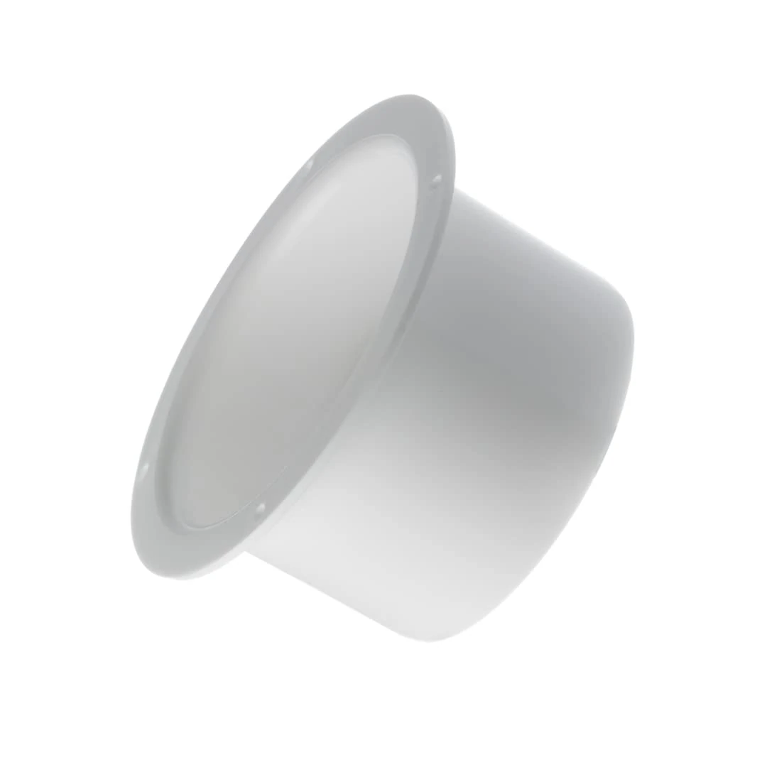 100mm / 4 Inch Straight Duct Connector - Wall Flange - Round PVC Ducting - Ventilation Pipe, Hose, Tube