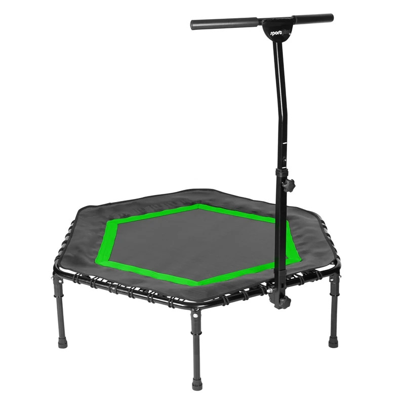 SportPlus Unisex's SP-T-111F-G Fitness Trampoline with Folding Function, Green, 111 x 124 x 90-115 cm (LxBxH)