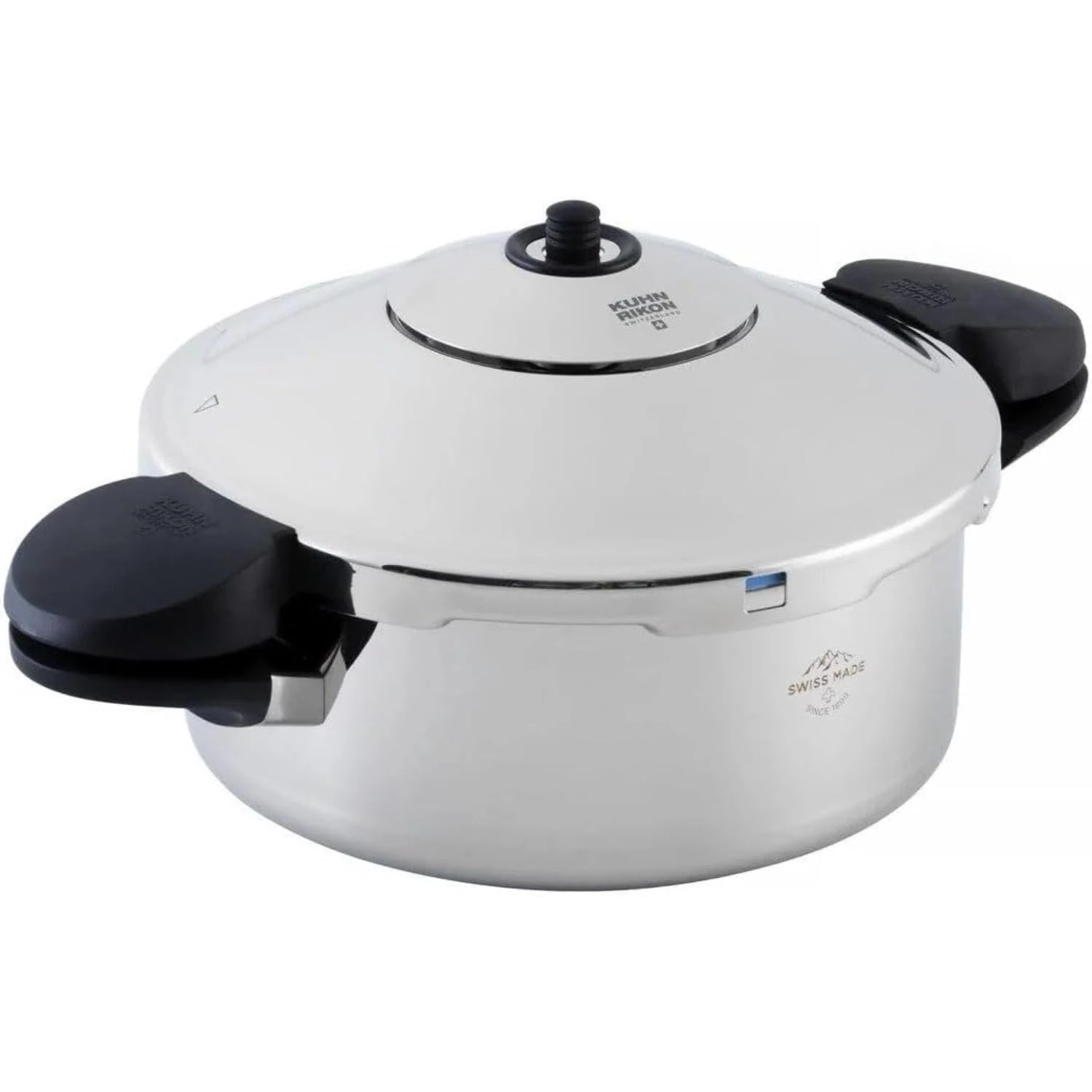 Kuhn Rikon Pressure Cooker Duromatic Inox 3.5L/20cm Food Steamer with Side Grips. Multi Cooker Hotpot with Auto Lock Lid. Stainless Steel Pot. Instant Cook Pot – 10 Year Kuhn Rikon Cookware Guarantee