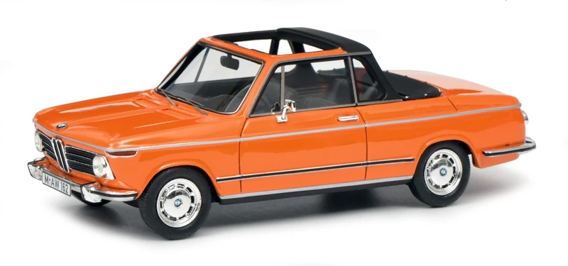 Schuco 450908600, orange BMW 2002 convertible, Baur, resin, model car, 1:43