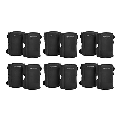 AmazonCommercial Over/Under Knee Pads, 21.6 cm, Black, 6 pairs