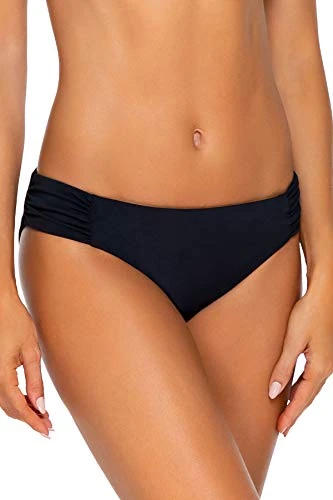 Sunsets Women's Femme Fatal Shirred Side Bikini Bottom Swimsuit - Black - 20