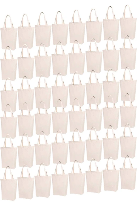 Simpli-Magic Canvas Tote Bags, Cotton, Standard, Pack of 50