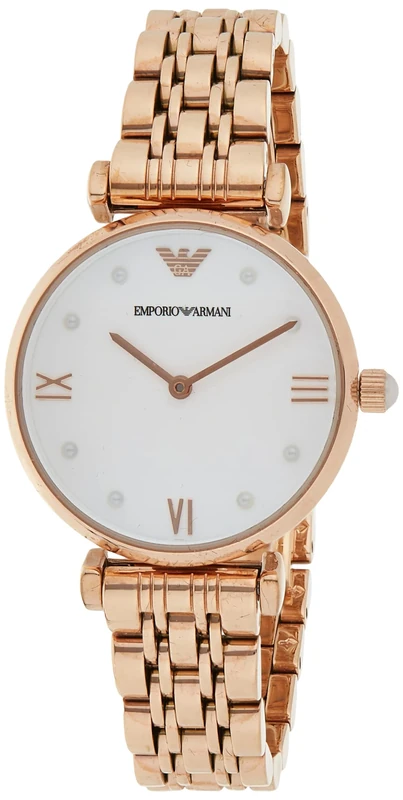 Emporio Armani Watch for Women, Two Hand Movement, 32 mm Rosegold Stainless Steel Case with a Stainless Steel Strap, AR11267